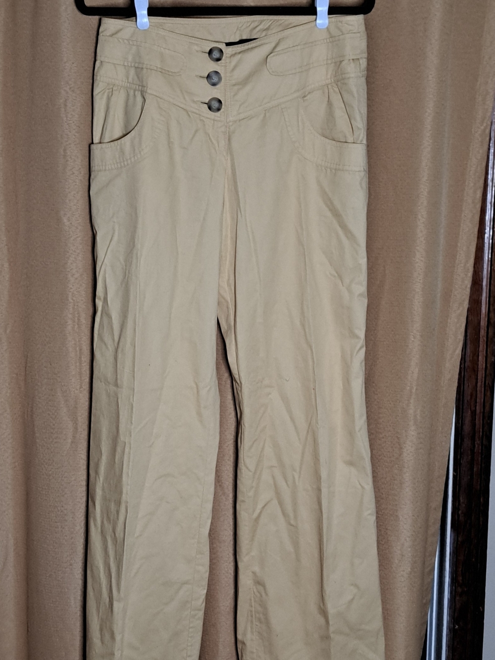 Women's High-Waist Wide-Leg Pants in Beige
